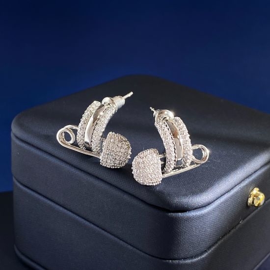 Apm monaco Sparkling Diamond Inlaid Three Ring C Earrings