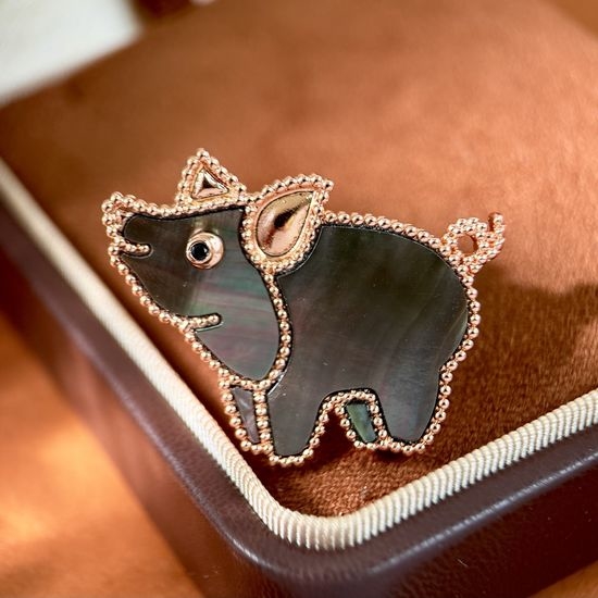Van Cleef & Arpels VCA Natural Shell Pig Shape Brooch Pin