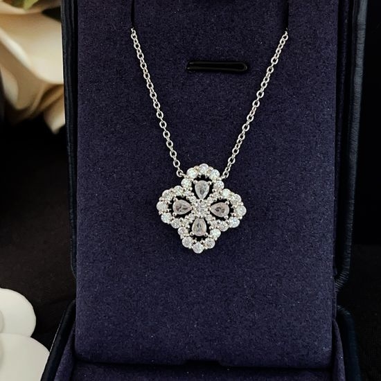 Harry Winston Marquise Cut Diamond Silver Necklace
