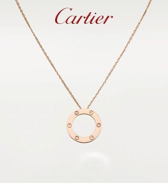 Cartier Diamond Pendant Necklace Double Side