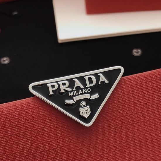 Prada Black Triangle Brooch Brass Material