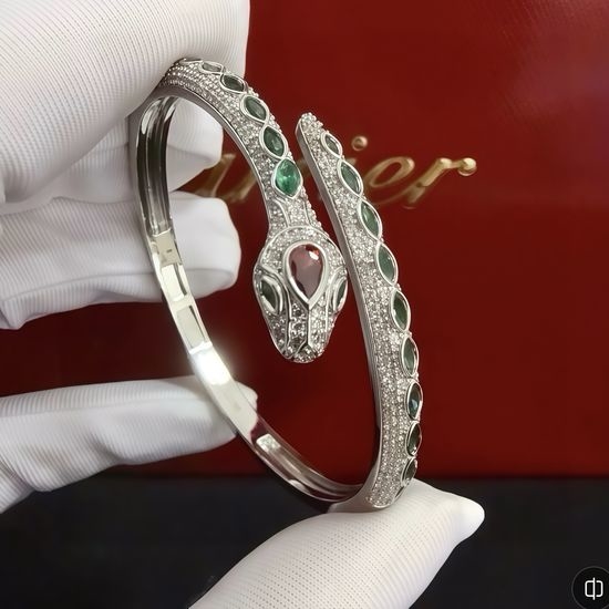 Cartier Diamond Inlaid Bangle Classic Fashion Jewelry