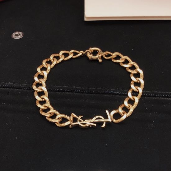 Yves Saint Laurent YSL Vintage Letter Decor Bracelet