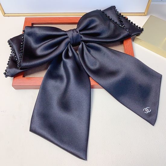 Chanel Satin Bow Spring Hair Clip