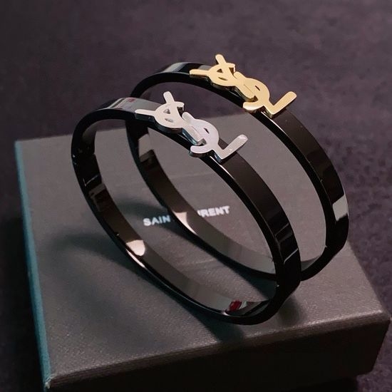 Yves Saint Laurent YSL Engraved Letter Narrow Bracelet