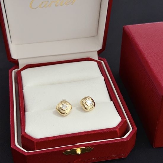 Cartier Diamond Inlaid Classic Style Earrings
