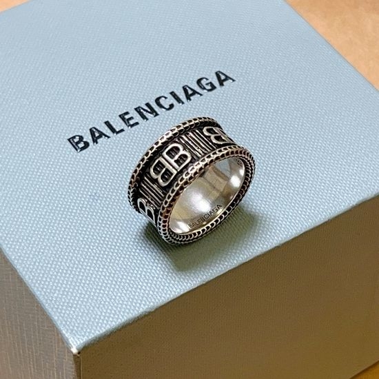 Balenciaga Classic Retro Textured Alloy Ring