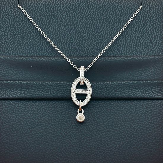 Hermes Silver Classic Everyday Pendant Necklace