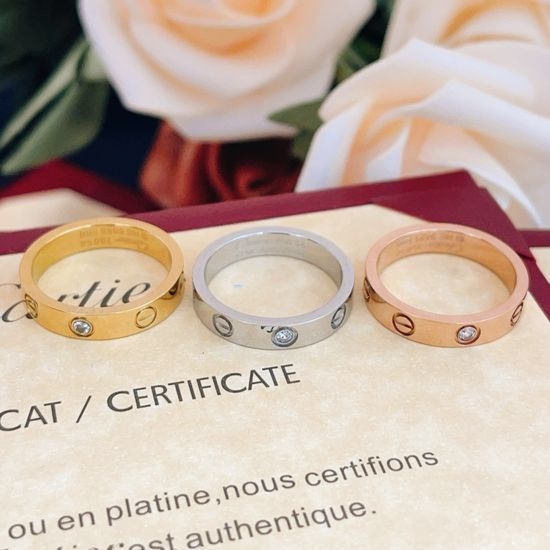 Cartier Single Diamond Ring High Quality Brass