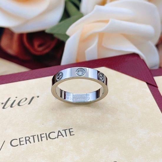 Cartier Silver Single Diamond Ring