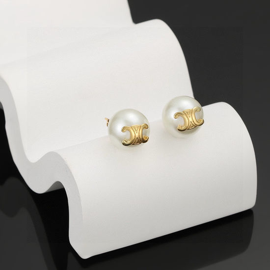Celine Pearl Stud Earrings Unique Design Charming