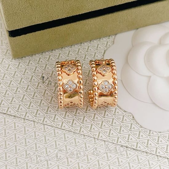 Van Cleef & Arpels VCA Rose Gold Clover Earrings