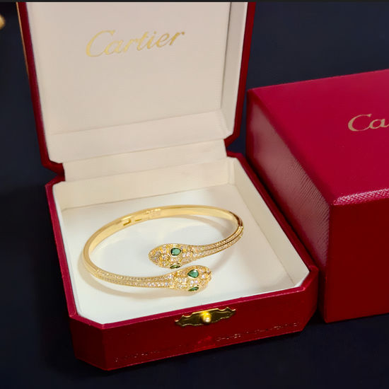 Cartier Diamond Inlaid Gold Classic Bracelet
