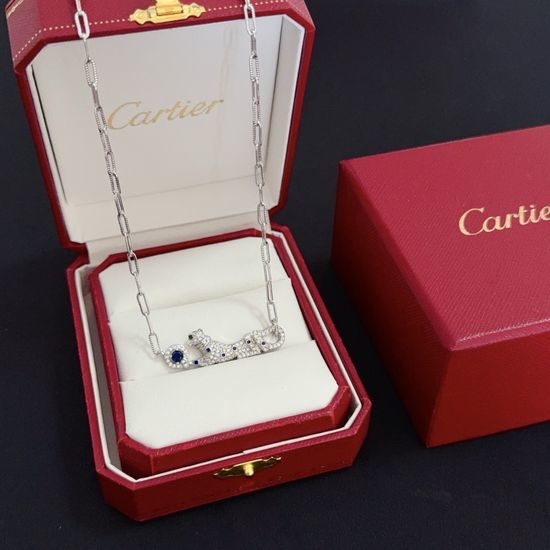 Cartier Diamond Inlaid Leopard Pendant Necklace