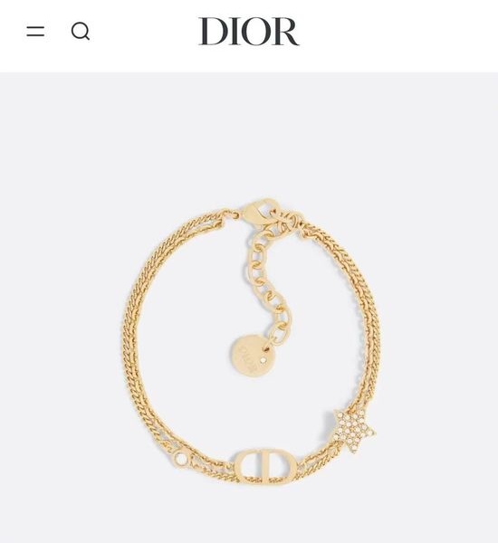 Christian Dior CD Double Layer Detachable Charm Bracelet