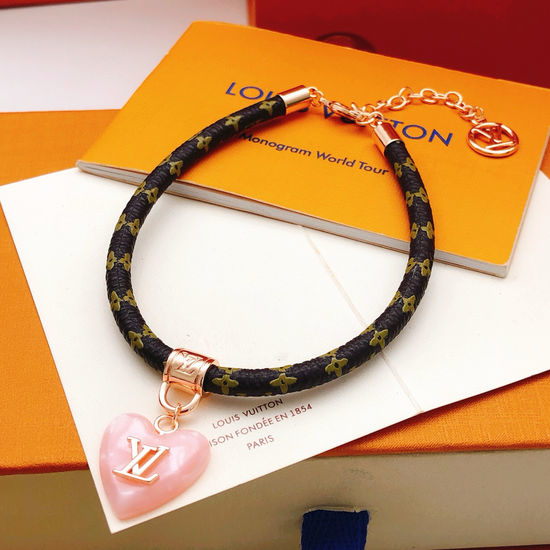 Louis Vuitton LV Lambskin Heart Shaped Bracelet