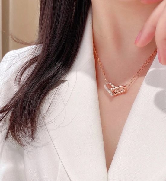 Tiffany & Co. Double Ring Diamond Horseshoe Necklace