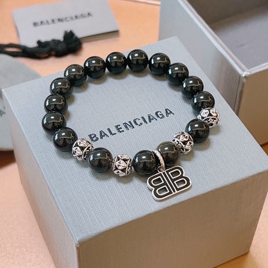 Balenciaga Vintage Obsidian Beaded Bracelet