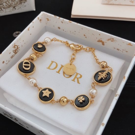 Christian Dior CD Black Bee Brass Bracelet
