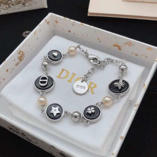 Christian Dior CD Black Bee Brass Bracelet