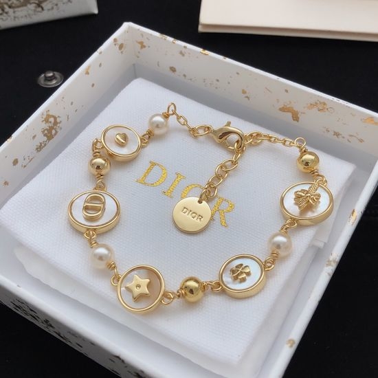 Christian Dior CD Bee Pattern Delicate Bracelet