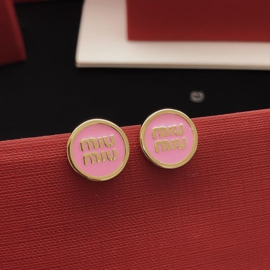 Miu Miu Round Pink Stud Earrings