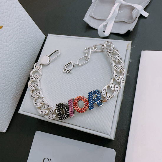 Christian Dior CD Full Diamond Retro Adjustable Bracelet