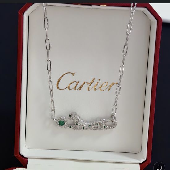 Cartier Classic Leopard Print Diamond Pendant Necklace
