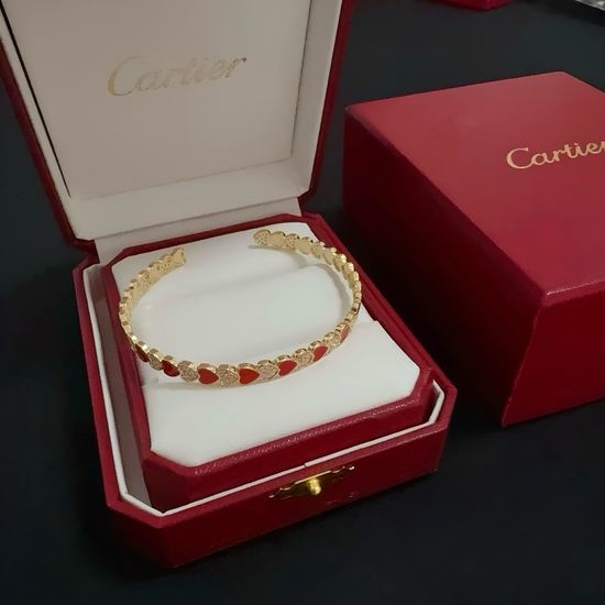 Cartier Custom Diamond-Encrusted Heart Bracelet