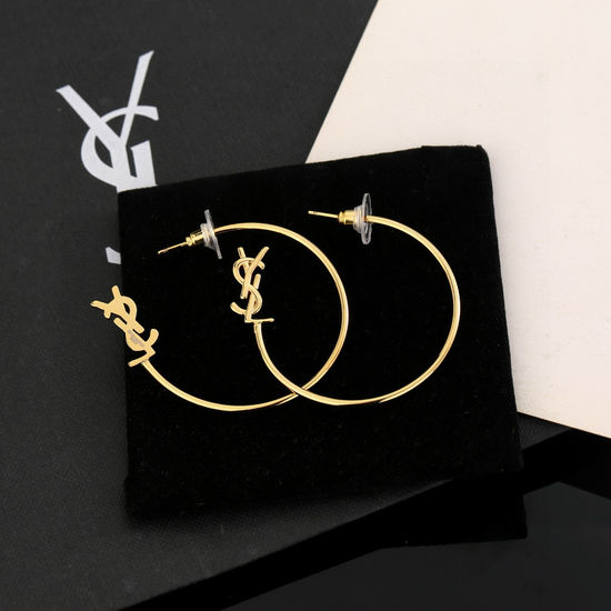 Yves Saint Laurent YSL Shiny Classic Style Fashion Stud Earrings