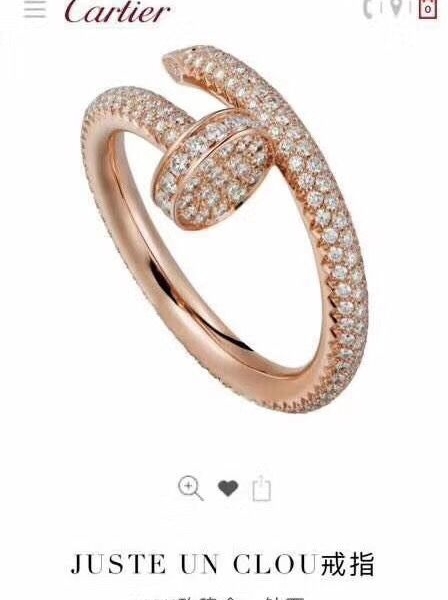 Cartier Full Diamond Inlaid Nail Ring