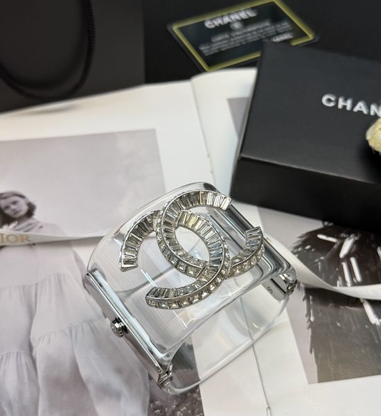 Chanel Wide Resin Crystal Bangle Classic Jewelry