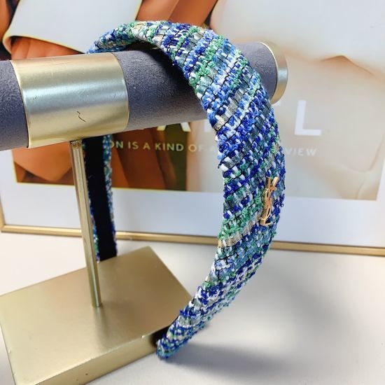 Yves Saint Laurent YSL Tweed Titanium Steel Logo Headband