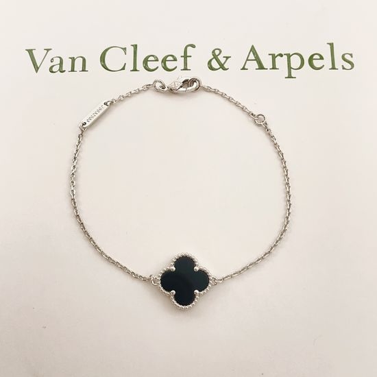 Van Cleef & Arpels VCA Black Mother of Pearl Clover Bracelet