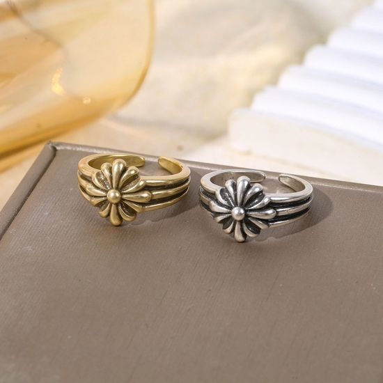 Chrome Hearts Vintage Cross Pattern Ring Couple Style Jewelry