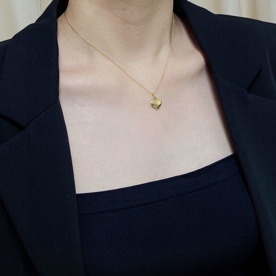 Yves Saint Laurent YSL Letter Heart Shape Delicate Necklace