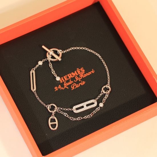 Hermes Tassel Heart Charm Bracelet