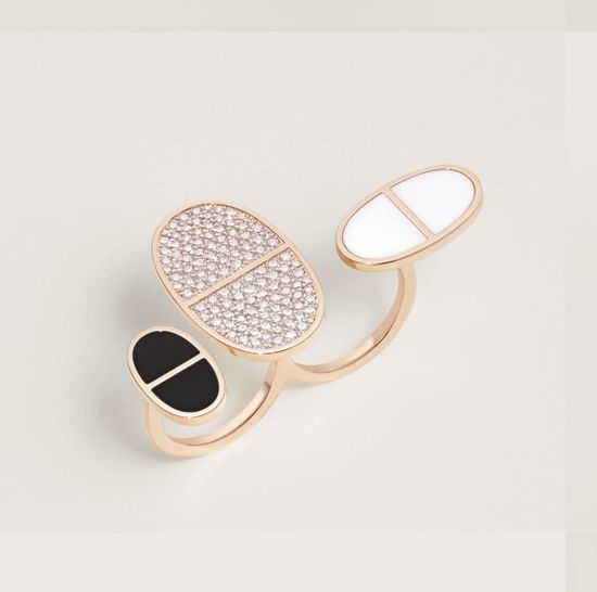 Hermes Classic Elegant Alloy Two-Finger Ring