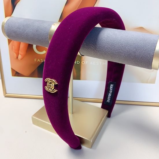 Chanel Velvet Logo Elegant Hair Hoop