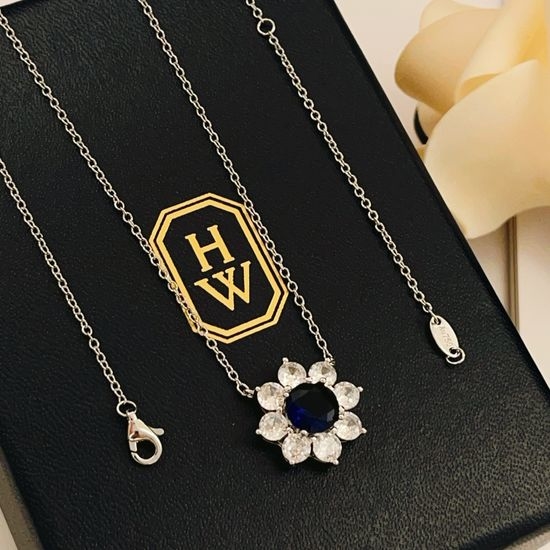 Harry Winston Sapphire Sunflower Pendant Necklace