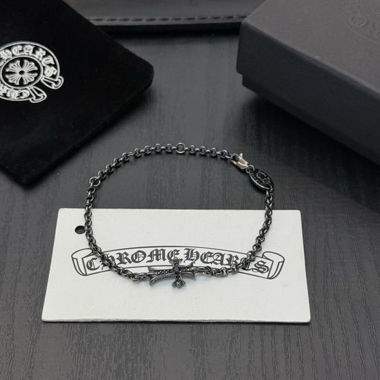 Chrome Hearts Vintage Black Rhinestone Element Bracelet