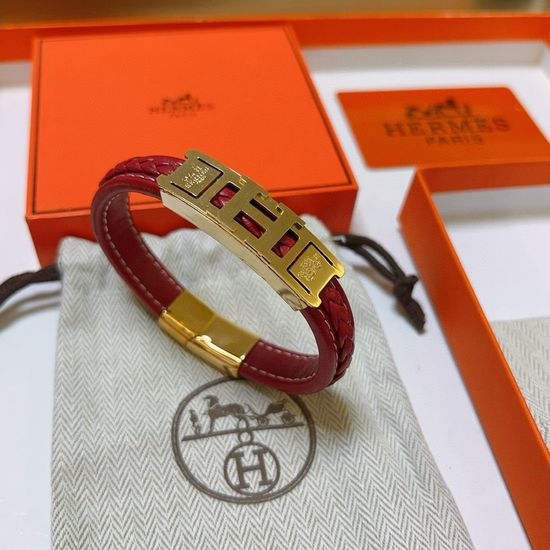 Hermes Genuine Leather Braided Bracelet