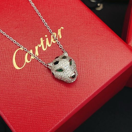 Cartier Silver Leopard Design Necklace