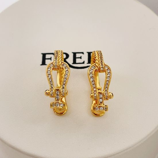 Fred Gold Diamond Horseshoe Stud Earrings
