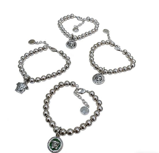 Versace Vintage Punk Style Silver Bracelet