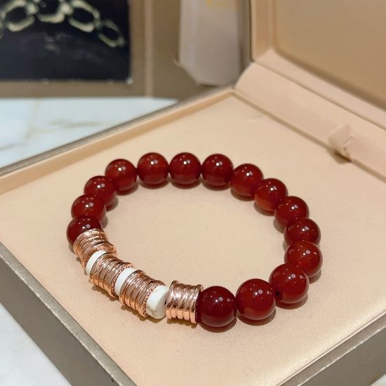Bvlgari Carnelian Charm Bracelet Elegant Jewelry