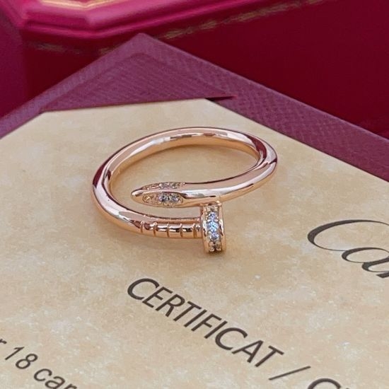 Cartier Rose Gold Nail Design Ring