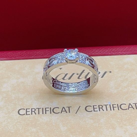 Cartier Silver Diamond Accent Ring
