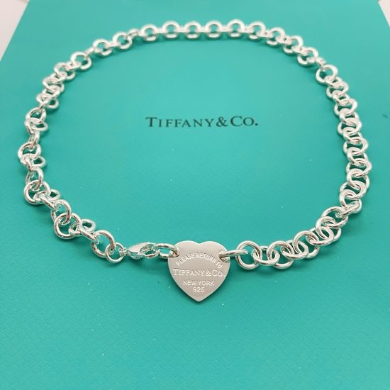 Fendi Polished Silver Heart Pendant Necklace