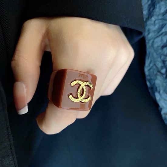 Chanel Colorful Acrylic Ring Minimalist Style Daily Wear